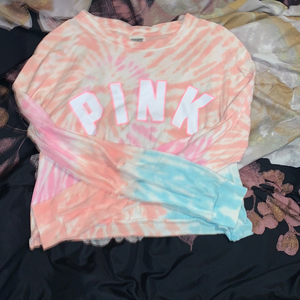 PINK long sleeve crop tops